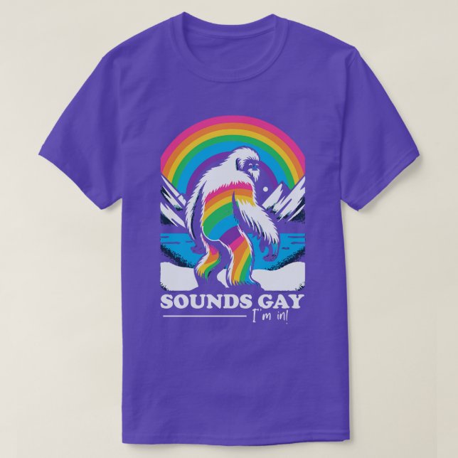 Ljud Gay II i Gay pride Rainbow T Shirt (Design framsida)