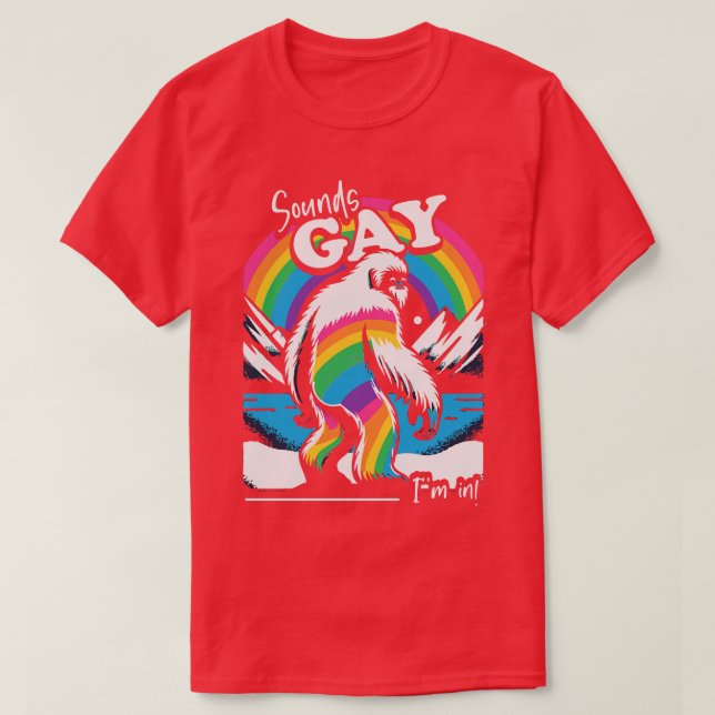 Ljud Gay II i Pride Färg T Shirt (Design framsida)