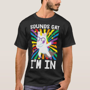 Ljud Gay II i Pride Gear HBT Unicorn Rainbow F T Shirt