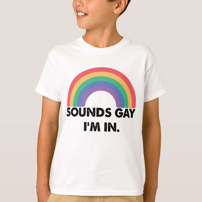 Ljud Gay II i Pridet för regnbåge Månad Gay T Shirt (Framsida)
