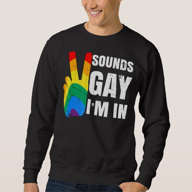 Ljud Gay jag är i Fredsteckenet Lång Ärmad Tröja (Framsida)