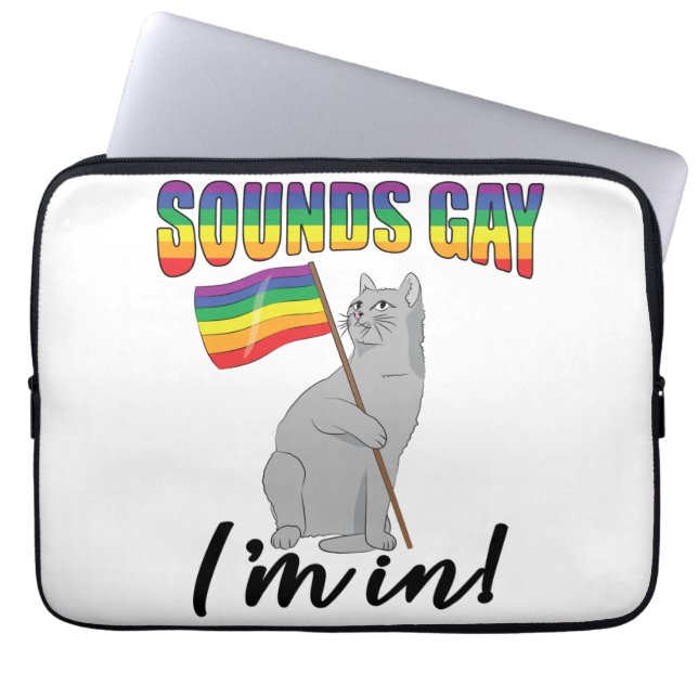 Ljud Gay jag är i katt Laptop Fodral (Framsidan)