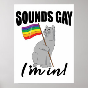 Ljud Gay jag är i katt Poster