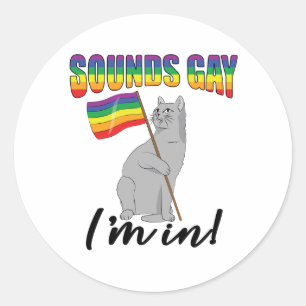 Ljud Gay jag är i katt Runt Klistermärke