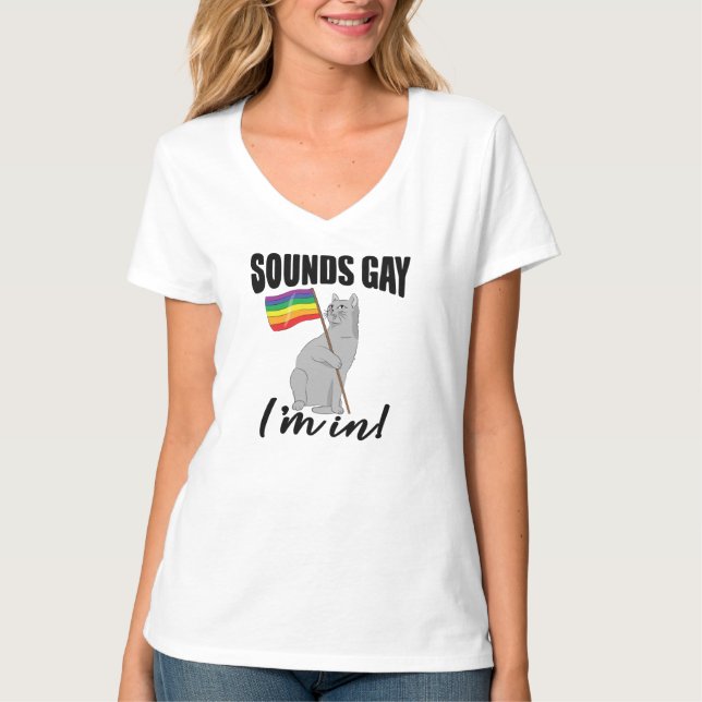 Ljud Gay jag är i katt T Shirt (Framsida)
