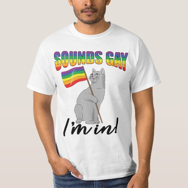 Ljud Gay jag är i katt T Shirt (Framsida)