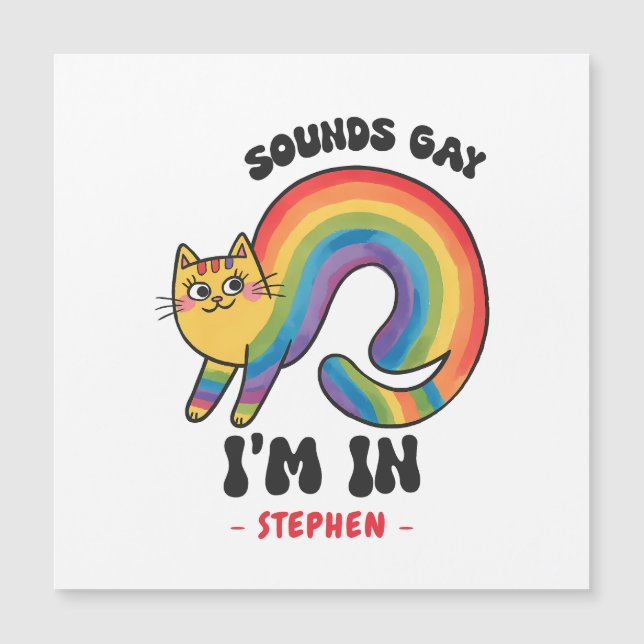 Ljud Gay, jag är i - Pridet Rainbow Cat HGBTQ (Framsida)