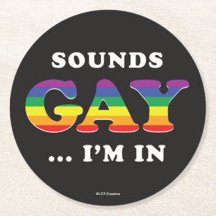 Ljud Gay.. Jag är i Underlägg Papper Rund