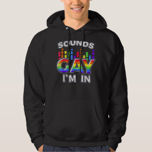 Ljud Gay jag är med regnbåge Flagga för Pride Hoodie