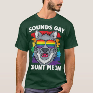 Ljud Gay pride Varg Rainbow Flagga HBT Community T Shirt