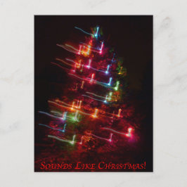 Ljud gillar jul (träd & noterar), helg vykort