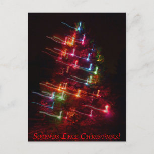 Ljud gillar jul (träd & noterar), helg vykort