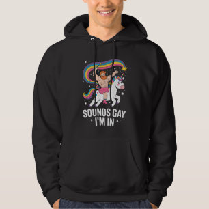 Ljud Hbtq Jag Är Man I Skjorta Enhörning Hbtq Hoodie