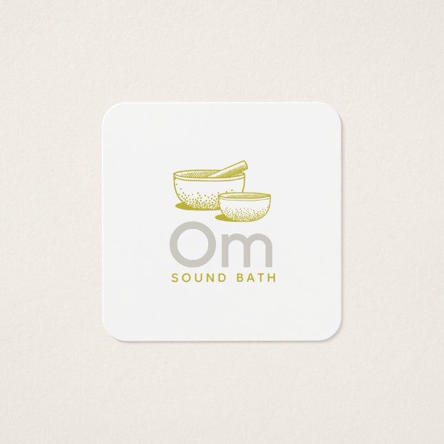 Ljud Healing Tibetian Singing Bowls Fyrkantigt Visitkort (Framsida)