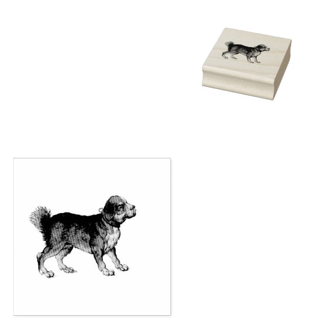 Ljud Hund Vintage Illustration Stämpel (Stämplad)