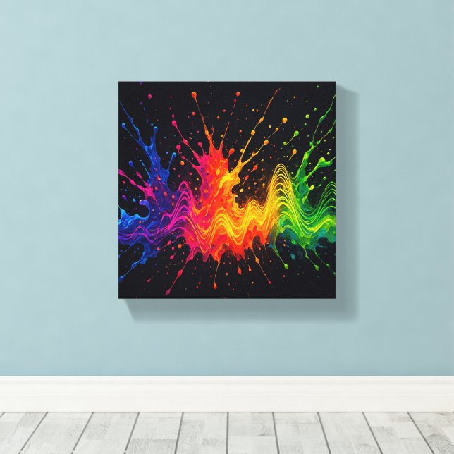Ljud i Färg Music Explosion Canvas Wall Art (Insitu (trägolv))