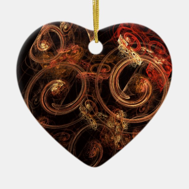 Ljud i Music Abstrakt Art Heart Ornament (Framsidan)