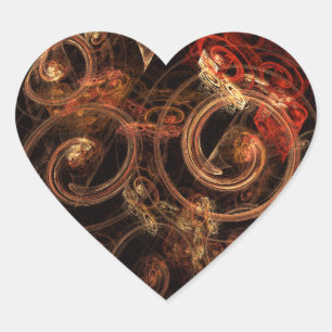 Ljud i Music Abstrakt Art Heart Sticker Hjärtformat Klistermärke