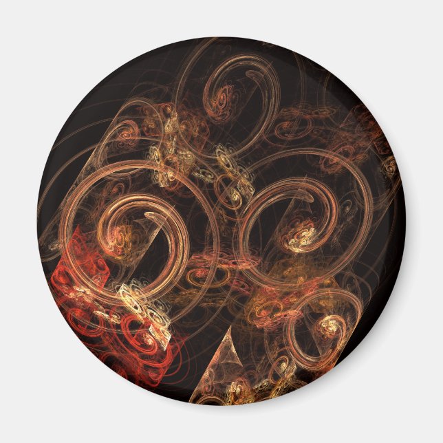 Ljud i Music Abstrakt Art Round Magnet (Framsidan)