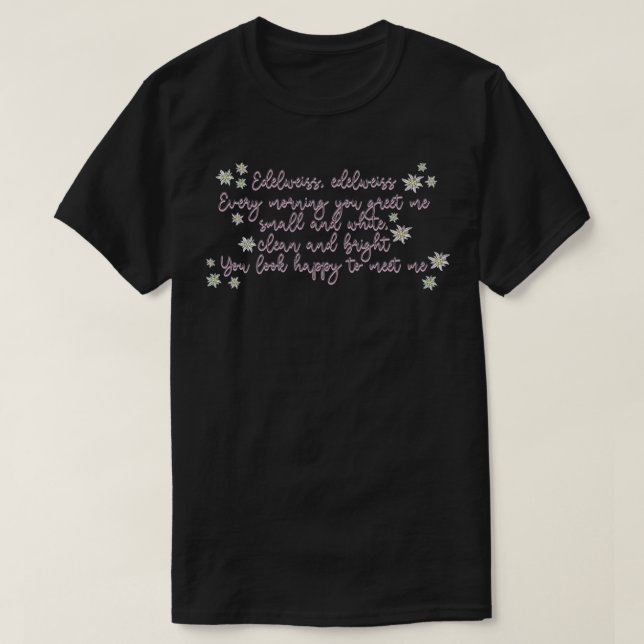 Ljud i Music Edelweiss Lyrics Sticker T Shirt (Design framsida)