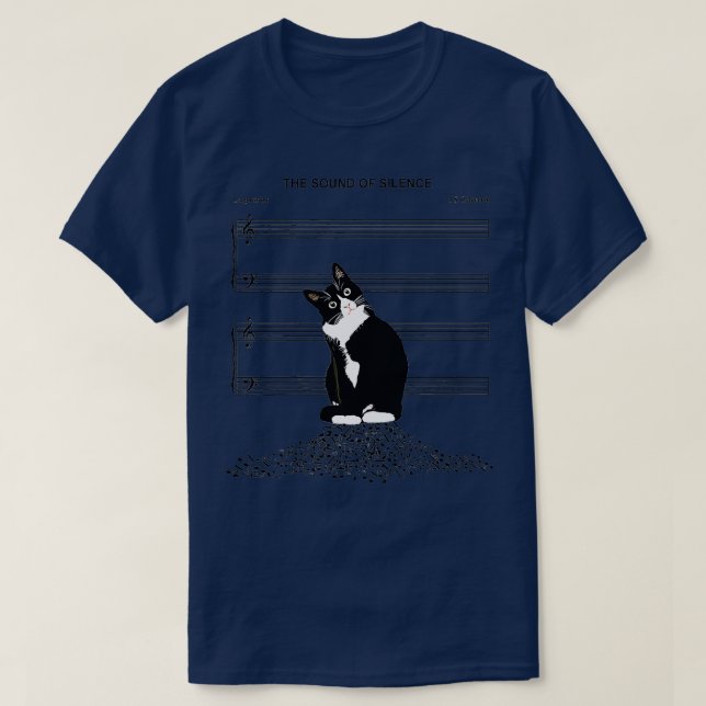 Ljud i Silence Music och Cats Älskare Premium T Shirt (Design framsida)