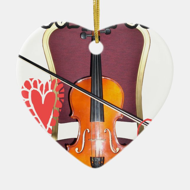 Ljud i Violin kärlek hakuna matata valentine Julgransprydnad Keramik (Framsidan)