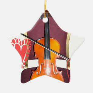 Ljud i Violin kärlek hakuna matata valentine Julgransprydnad Keramik
