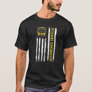 Ljud Ingenjör American Flagga Music Ingenjör Audio T Shirt