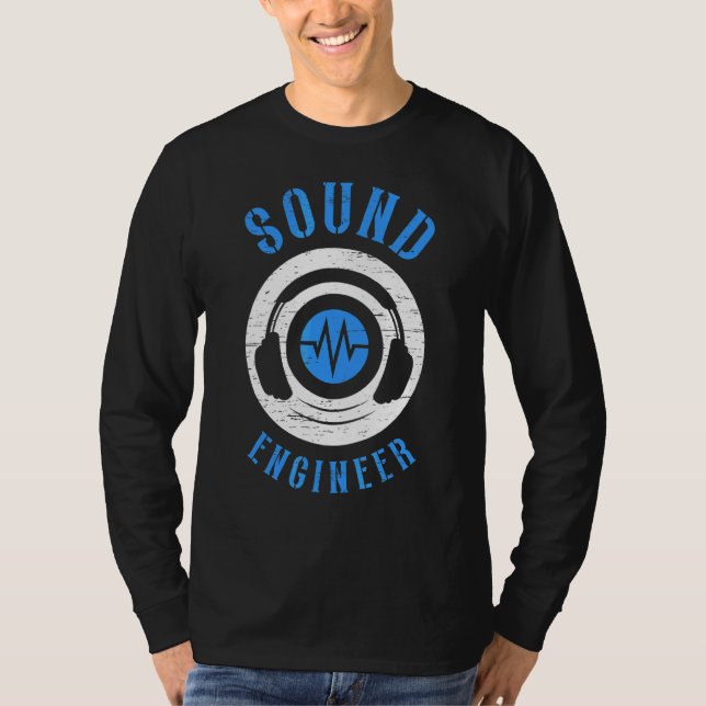 Ljud Ingenjör Audio Sång Music Tech Guy T Shirt (Framsida)