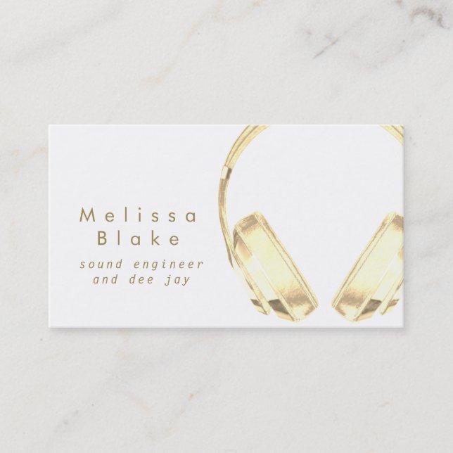 ljud ingenjör dee jay faux guld visitkort (Framsida)