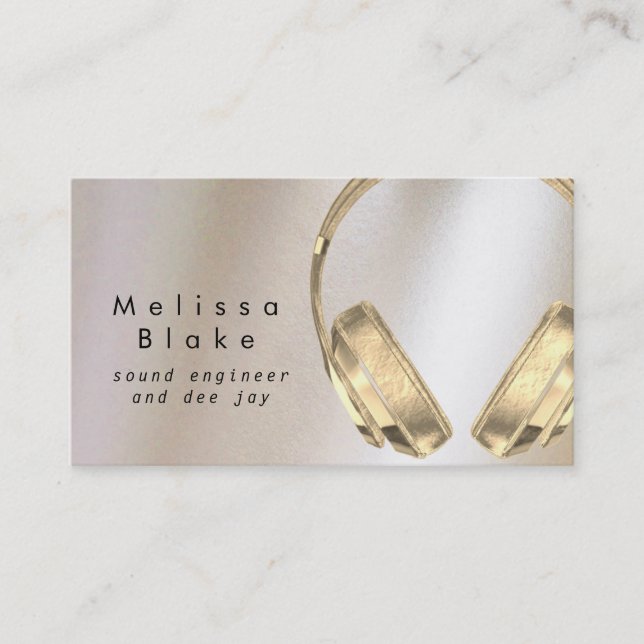 ljud ingenjör dee jay faux metalleffekt visitkort (Framsida)