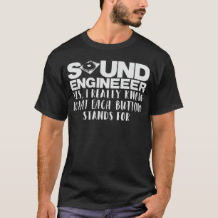 Ljud Ingenjör Mixer Joke Turntable Audiophile T Shirt