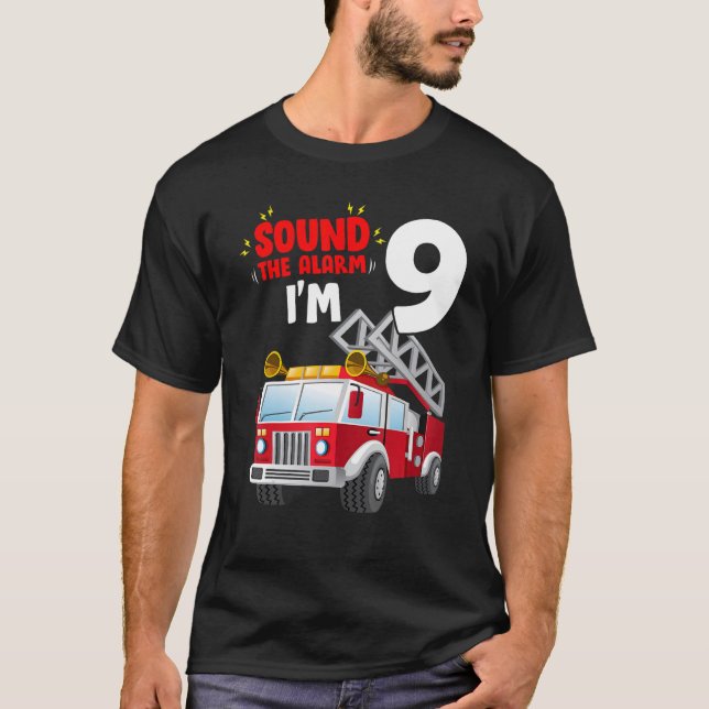 Ljud - larmet jag är 9 år gammal födelsedagseldsbr t shirt (Framsida)