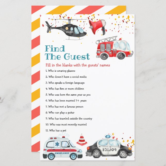 Ljud larmet Kort din utrustning Hitta gästspelet (Fram/baksida)