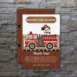 Ljud larmet! Modern Firecar Baby Shower Tack Kort