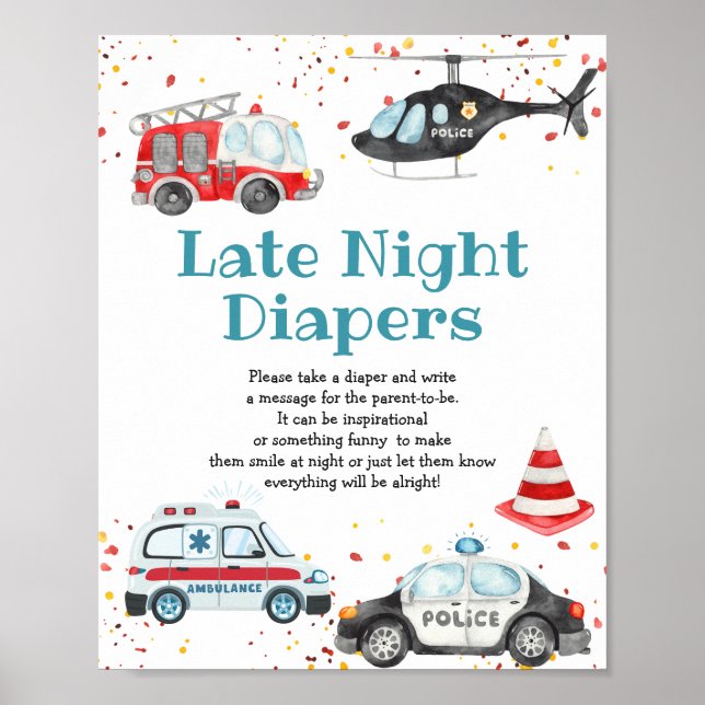 Ljud larmet och lyft dina växlar Sent Natt Diaper Poster (Framsidan)