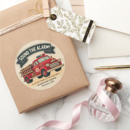 Ljud larmet! Vintage Firelångbilsbabyskor Runt Klistermärke