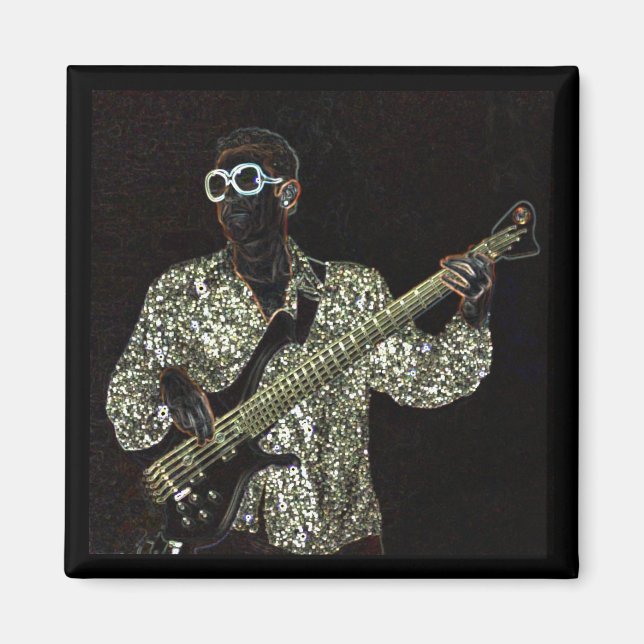 ljud magnet, guitar-musiker magnet (Framsidan)