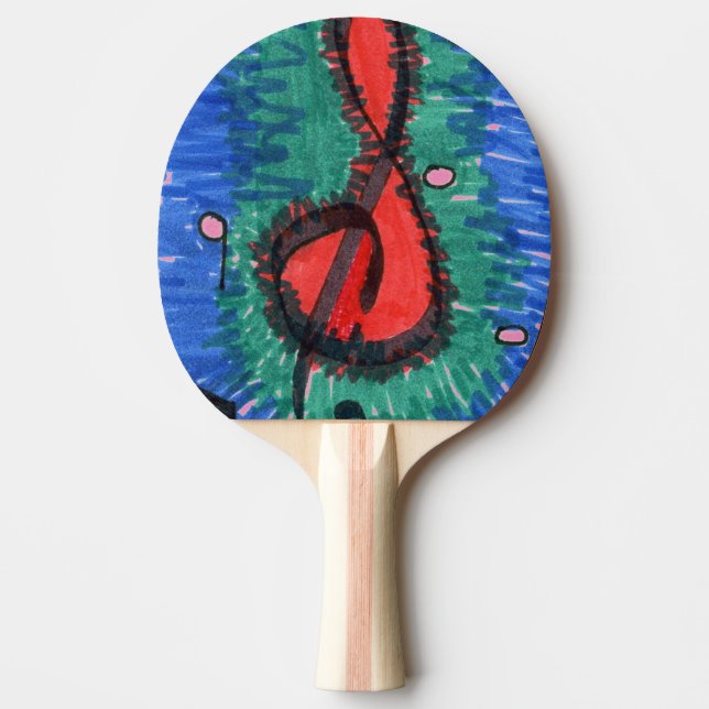"Ljud of Red" Abstrakt Ping Pong Paddle Pingisracket (Framsidan)