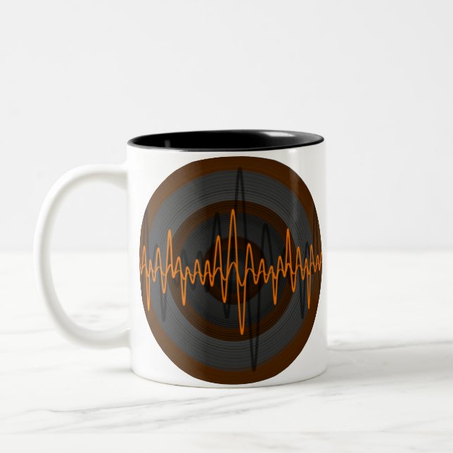 Ljud Orange Mörk Round mugg (Vänster)