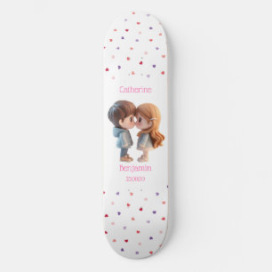 Ljud par Anpassa Bröllop-datumskateboard Mini Skateboard Bräda 18,5 Cm