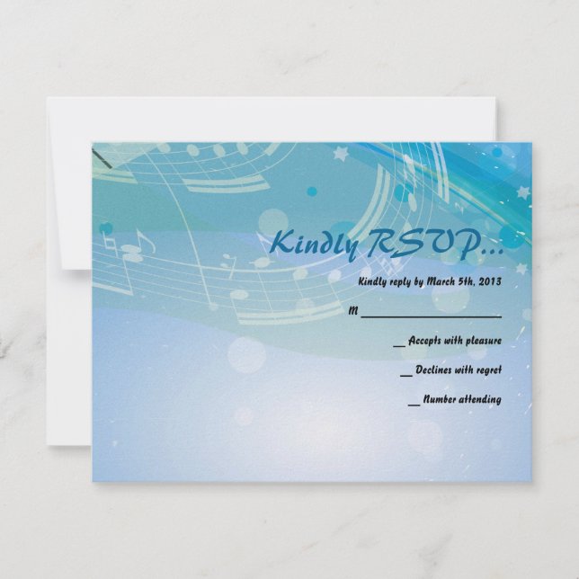 LJUD till PIANO Fladdermus Pub Mitzvah-svarskortet OSA Kort (Framsida)