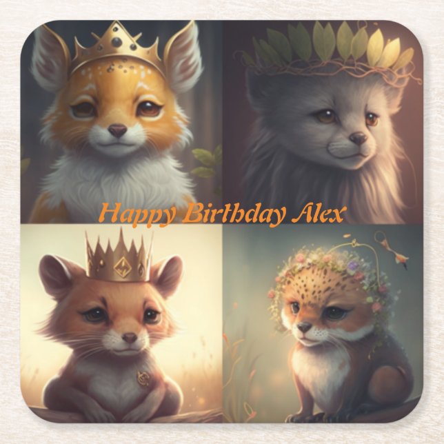 Ljud två vilders djurvänner underlägg papper kvadrat (Framsidan)