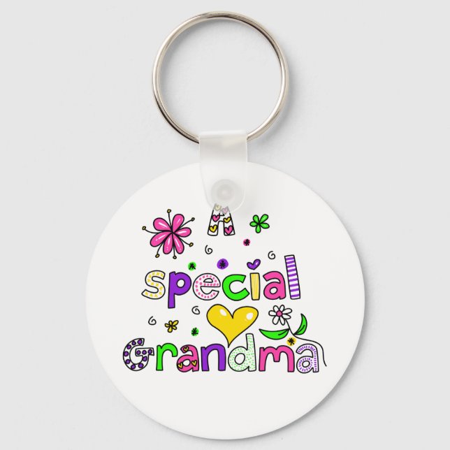 Ljud ut ett Speciellt Grandma Granny-textuttryck Nyckelring (Framsida)