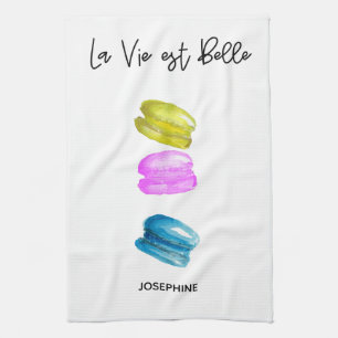 Ljud ut Macarons-bild Kökshandduk