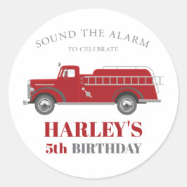 Ljud vid Lastbil Födelsedagsfesten för larmbrandsb Runt Klistermärke