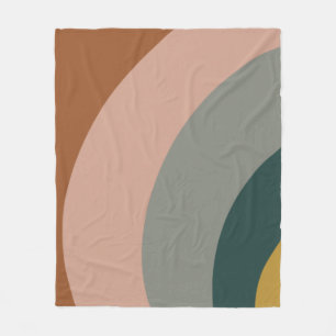Ljud Vinkara minimala Mönster i Boho Earth Tones Fleecefilt