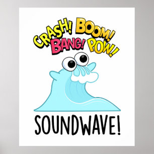 Ljud Wave Funny Ocean Pun Poster