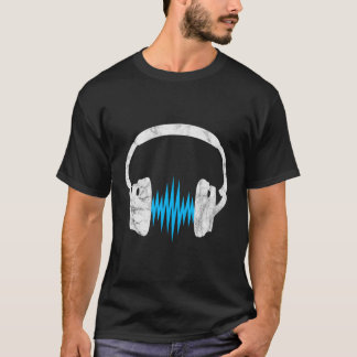 Ljud Wave Musicia med pulsfrekvens för hörlursmusi T Shirt