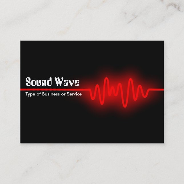 Ljud Wave - Red and Black Visitkort (Framsida)